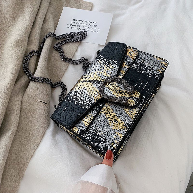 Luxurious Snakeskin Pattern Shoulder Bag - BloomBliss.com