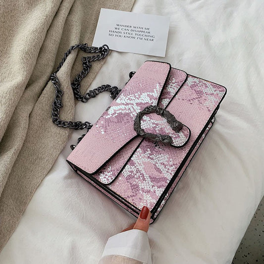 Luxurious Snakeskin Pattern Shoulder Bag - BloomBliss.com
