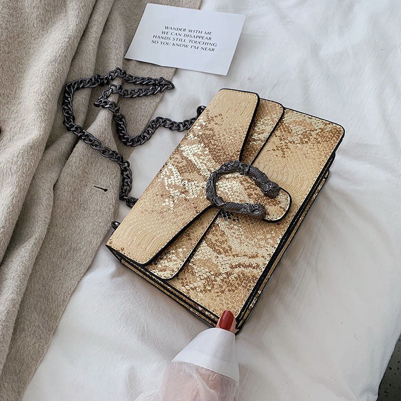 Luxurious Snakeskin Pattern Shoulder Bag - BloomBliss.com