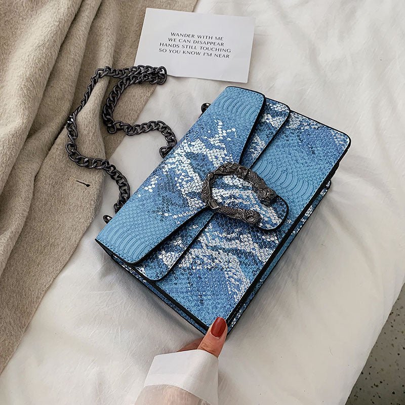 Luxurious Snakeskin Pattern Shoulder Bag - BloomBliss.com