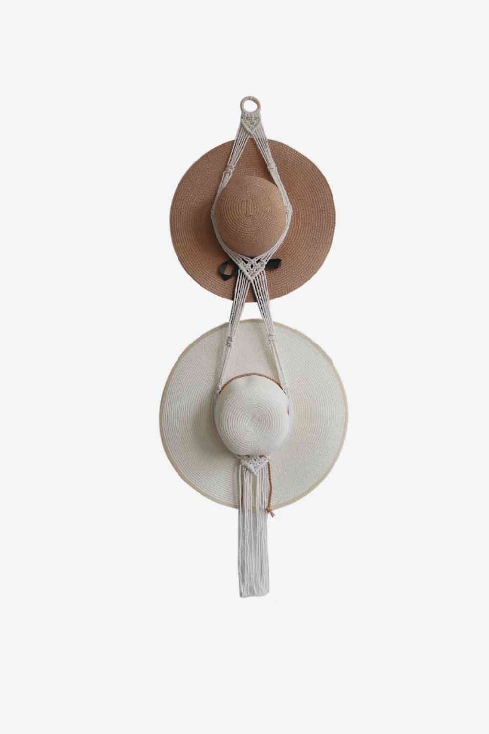 Macrame Double Hat Hanger - BloomBliss.com