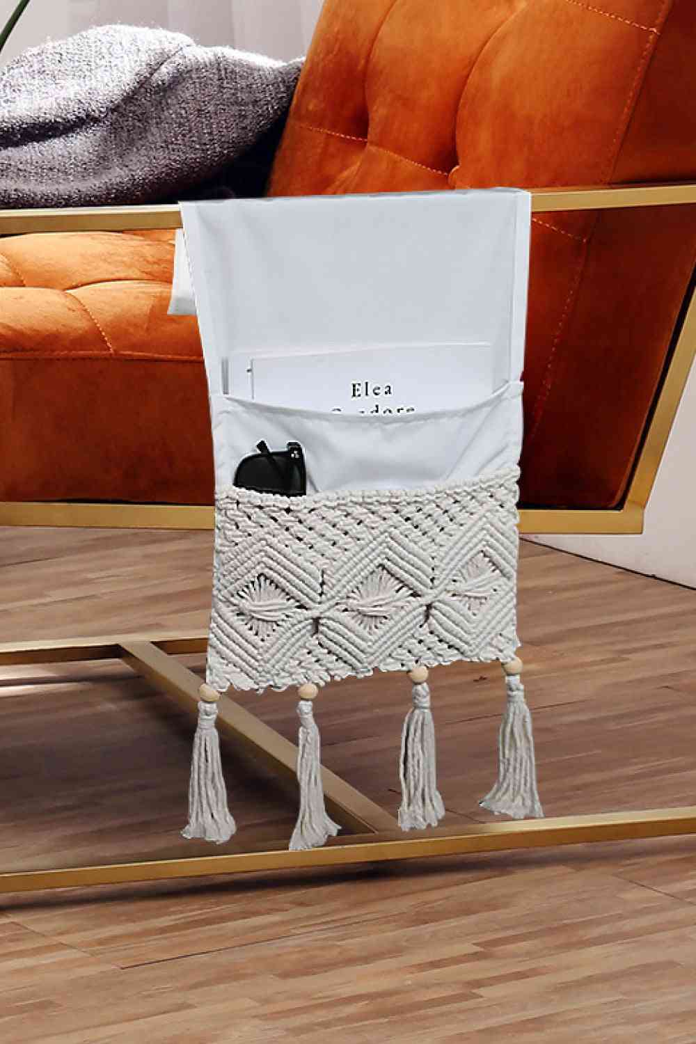 Macrame Sofa Armrest Magazine Holder - BloomBliss.com