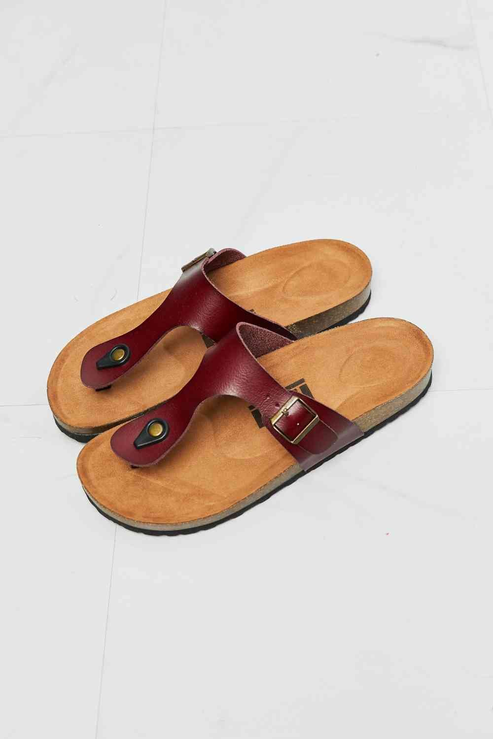 MMShoes Drift Away T-Strap Flip-Flop in Brown - BloomBliss.com