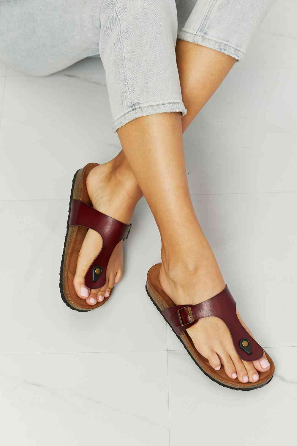 MMShoes Drift Away T-Strap Flip-Flop in Brown - BloomBliss.com