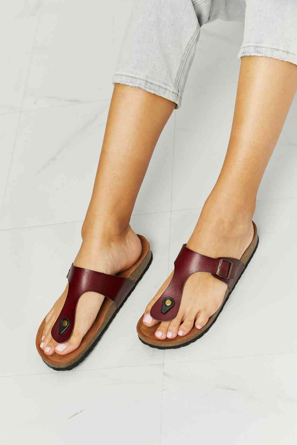MMShoes Drift Away T-Strap Flip-Flop in Brown - BloomBliss.com