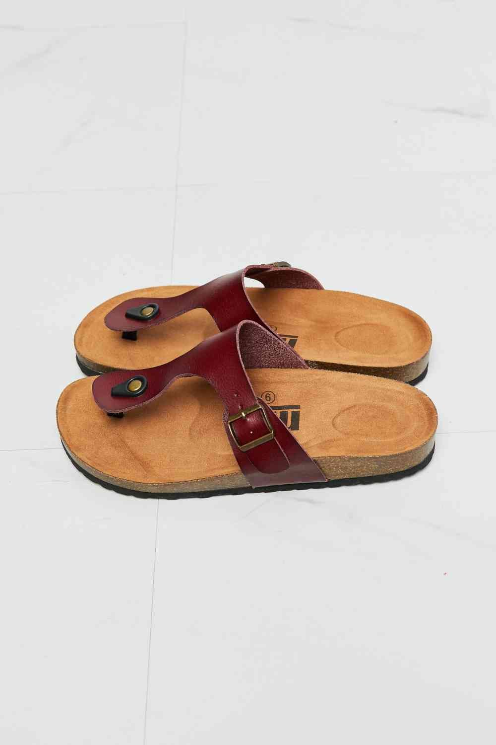 MMShoes Drift Away T-Strap Flip-Flop in Brown - BloomBliss.com