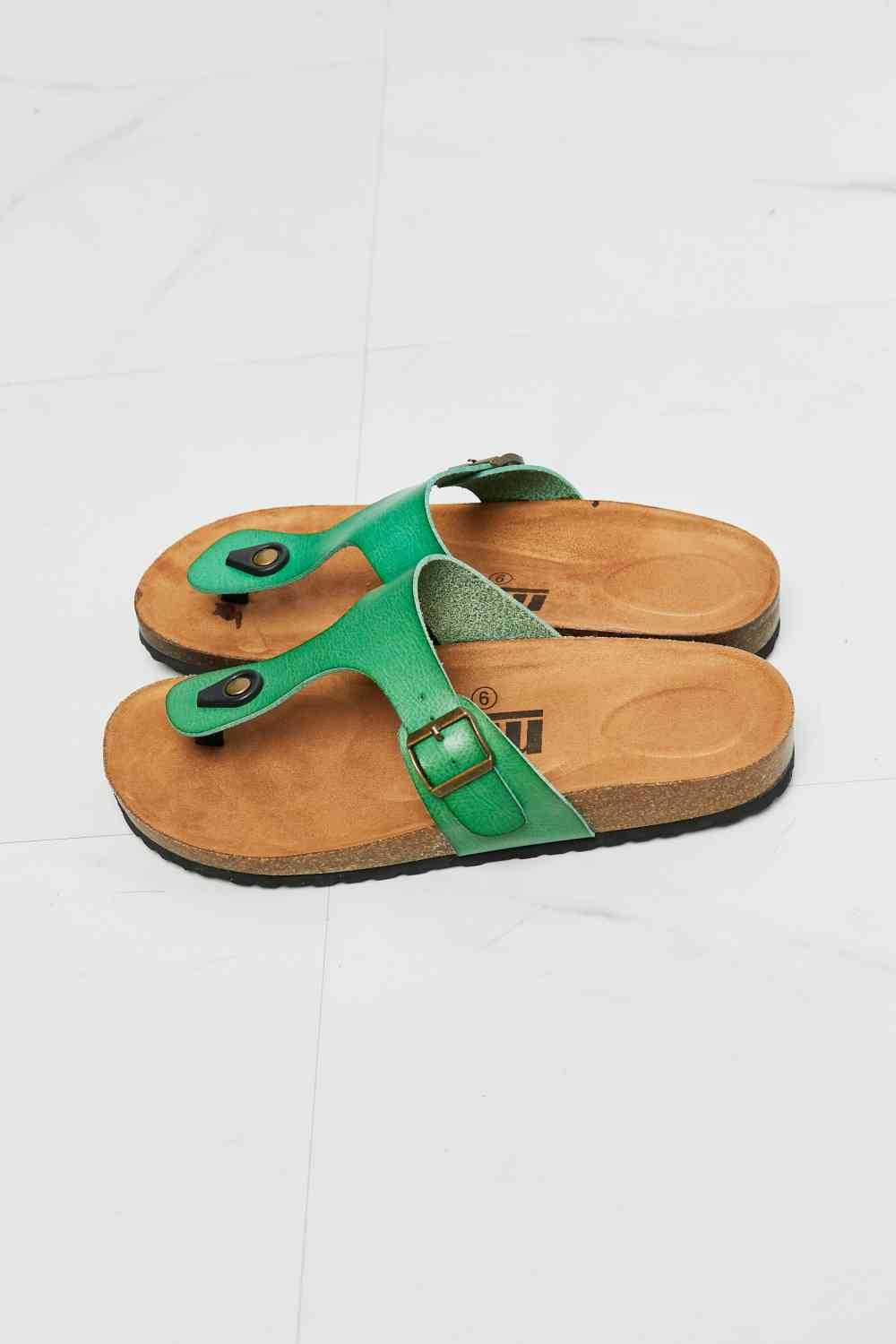 MMShoes Drift Away T-Strap Flip-Flop in Green - BloomBliss.com