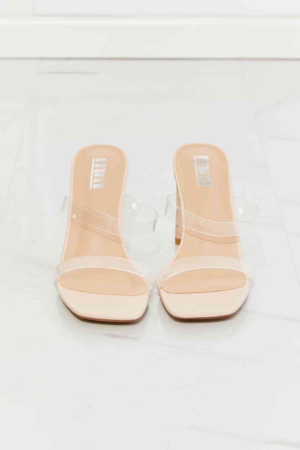 MMShoes Walking On Air Transparent Double Band Heeled Sandal - BloomBliss.com