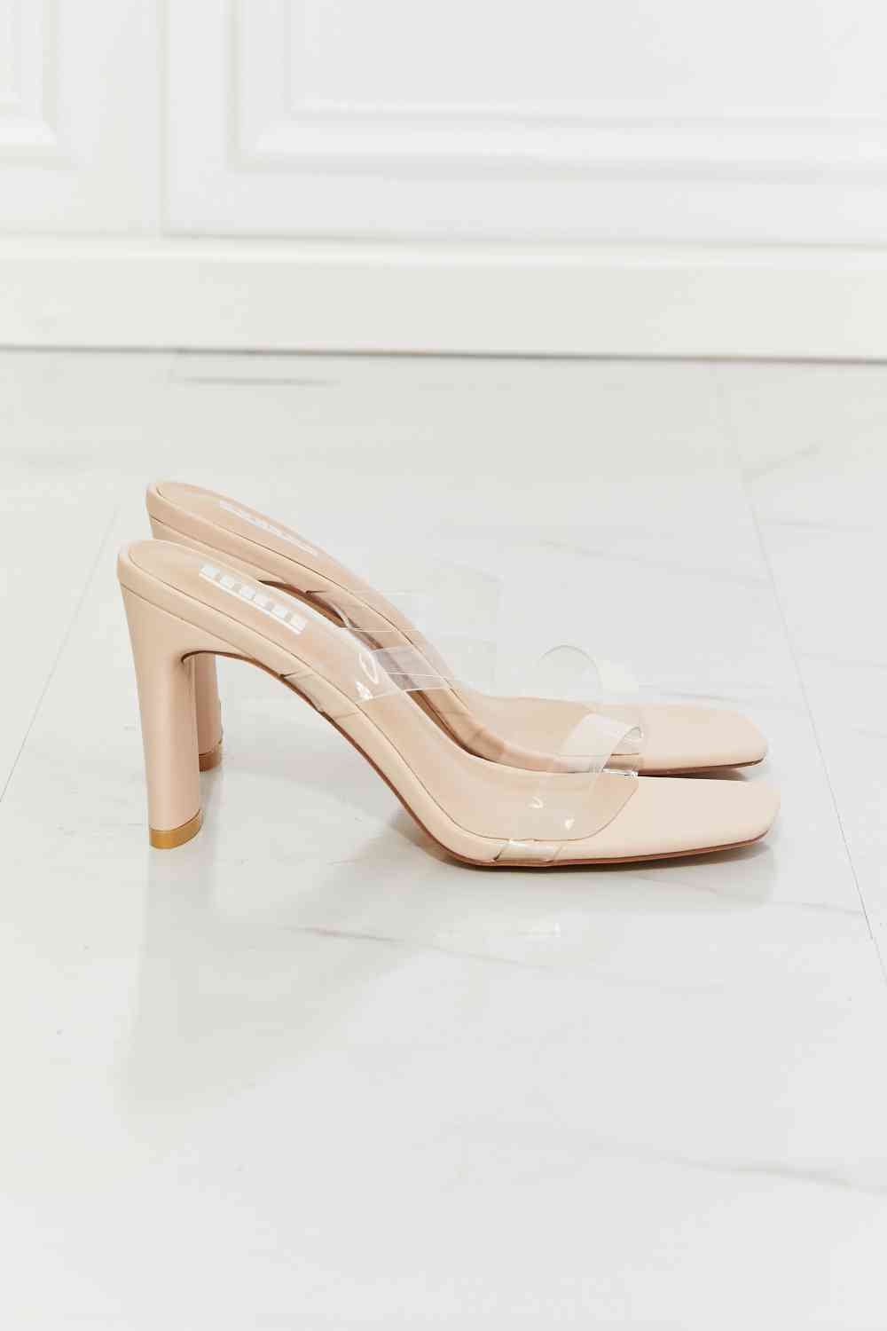 MMShoes Walking On Air Transparent Double Band Heeled Sandal - BloomBliss.com