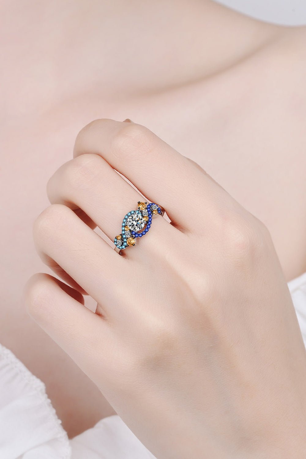 Moissanite Contrast 925 Sterling Silver Ring - BloomBliss.com
