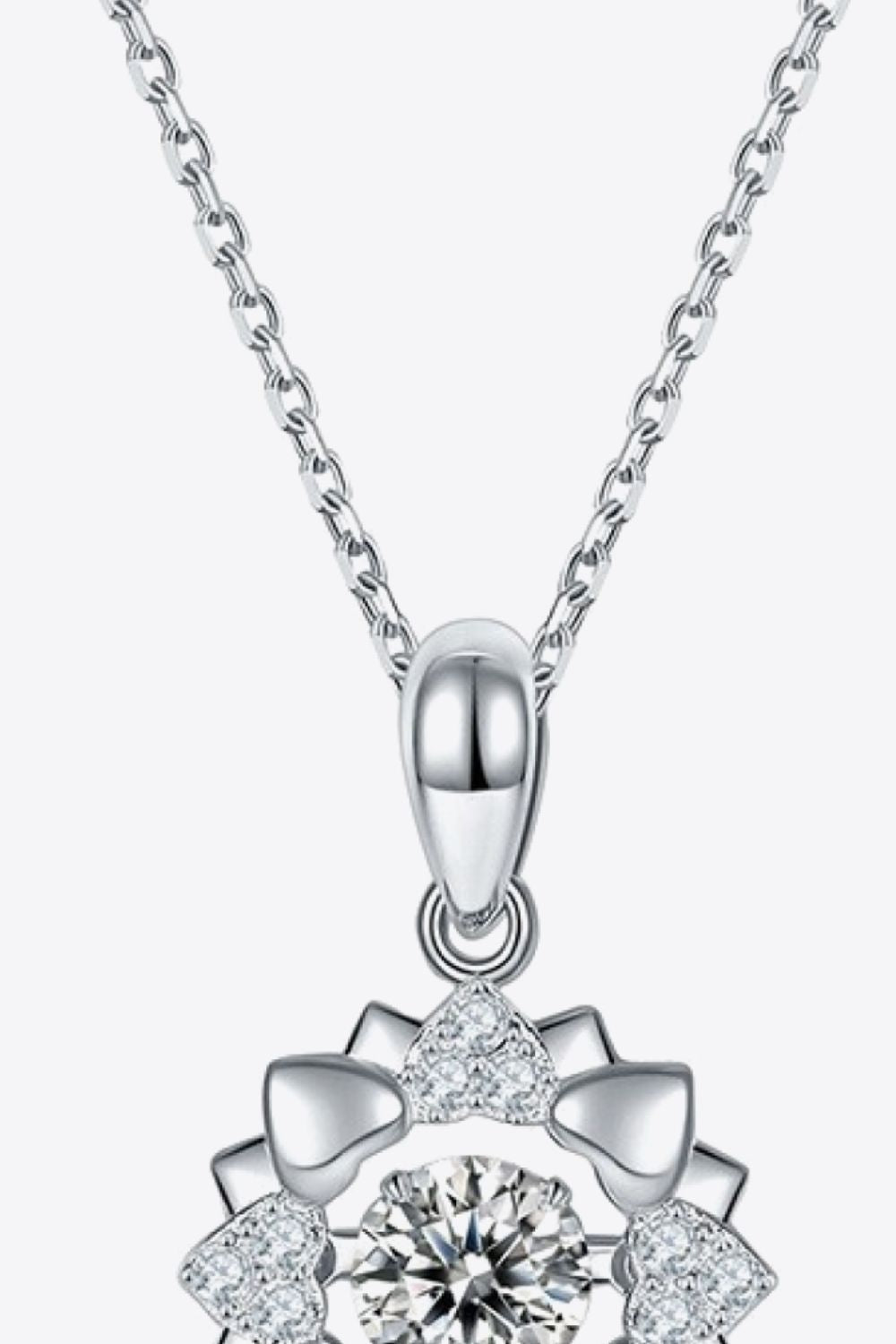 Moissanite Flower Shape Pendant Necklace - BloomBliss.com
