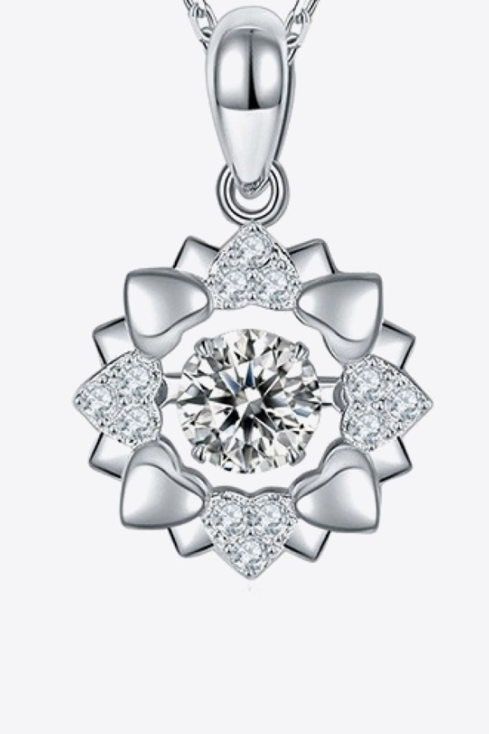 Moissanite Flower Shape Pendant Necklace - BloomBliss.com