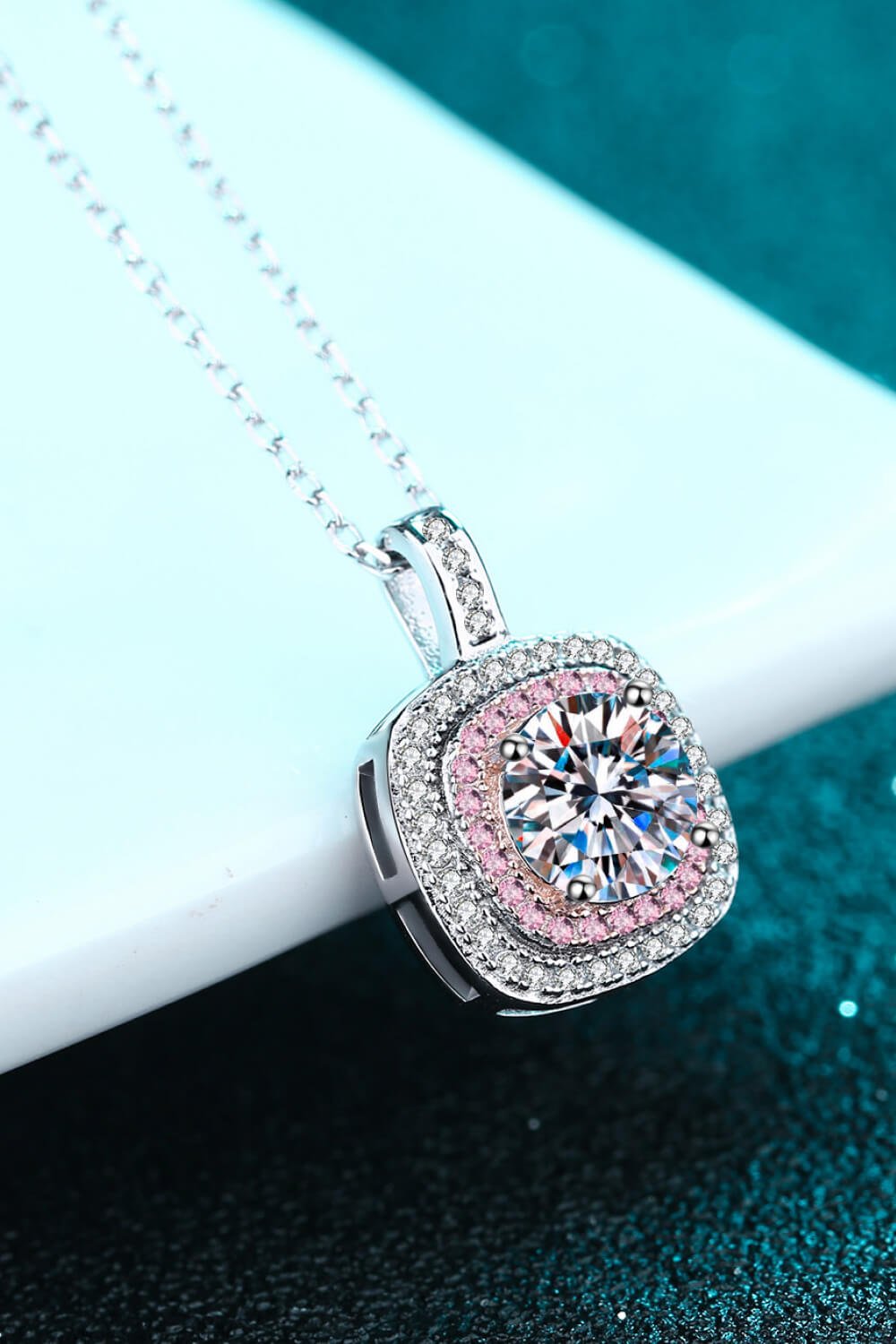 Moissanite Geometric Pendant Necklace - BloomBliss.com