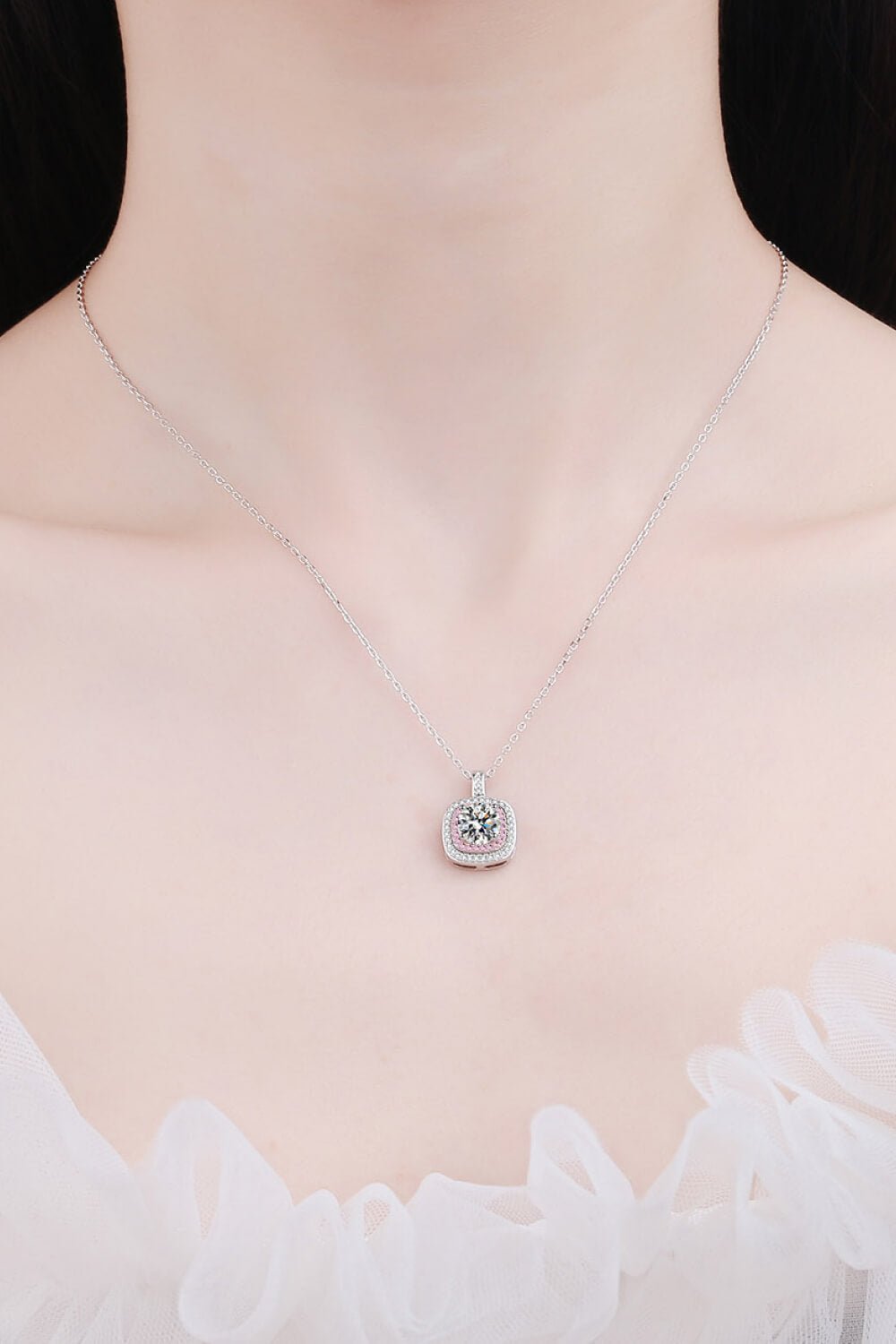 Moissanite Geometric Pendant Necklace - BloomBliss.com
