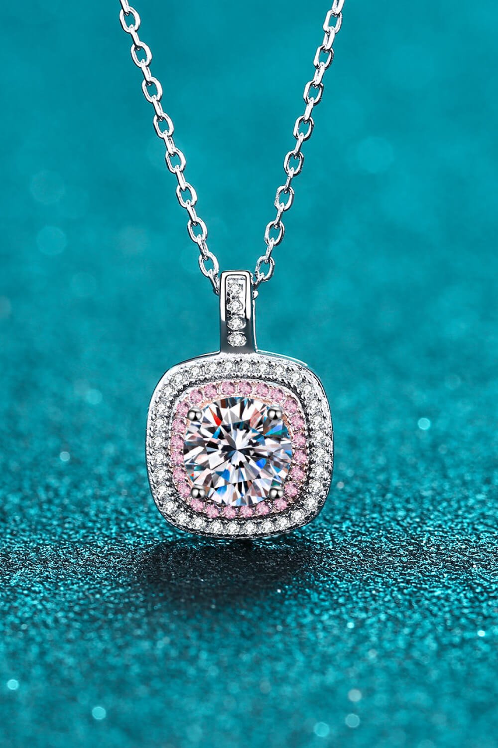 Moissanite Geometric Pendant Necklace - BloomBliss.com