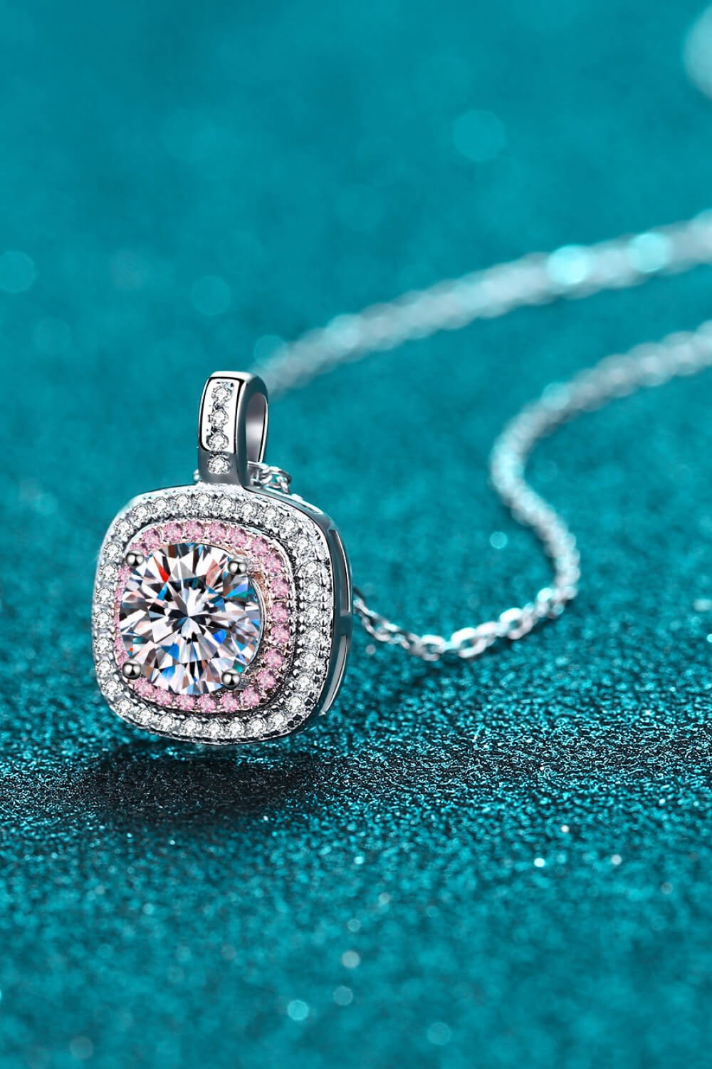 Moissanite Geometric Pendant Necklace - BloomBliss.com