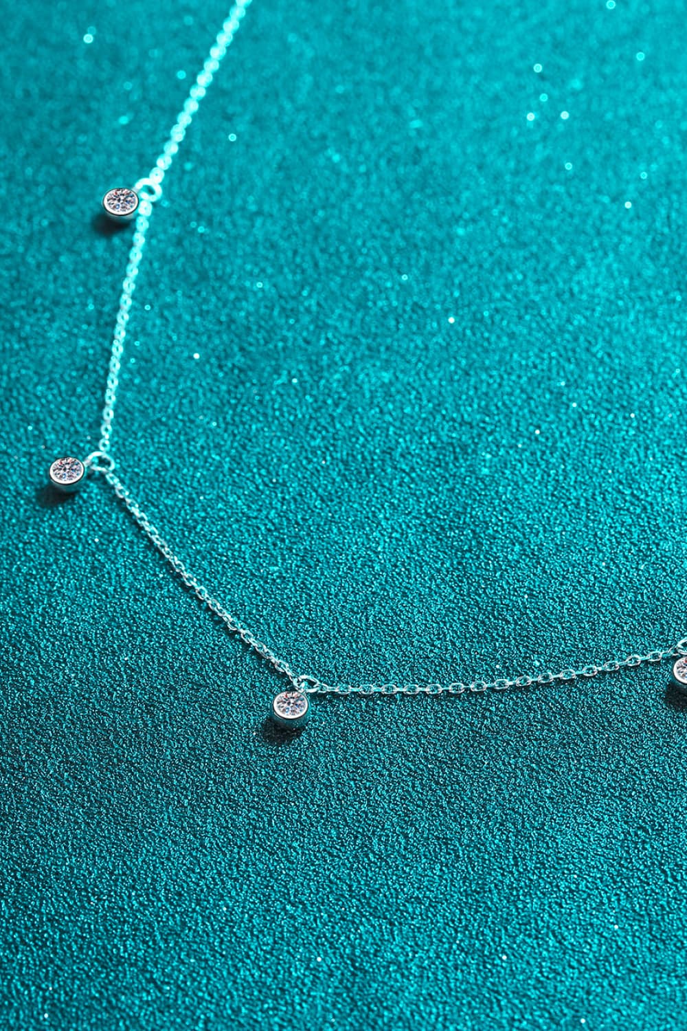 Moissanite Rhodium-Plated Necklace - BloomBliss.com