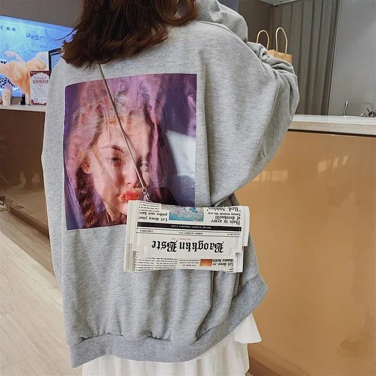 Newspapers modeling day clutch bags letter envelope bag casual shoulder bag purse evening bags with clothing wallet - BloomBliss.com