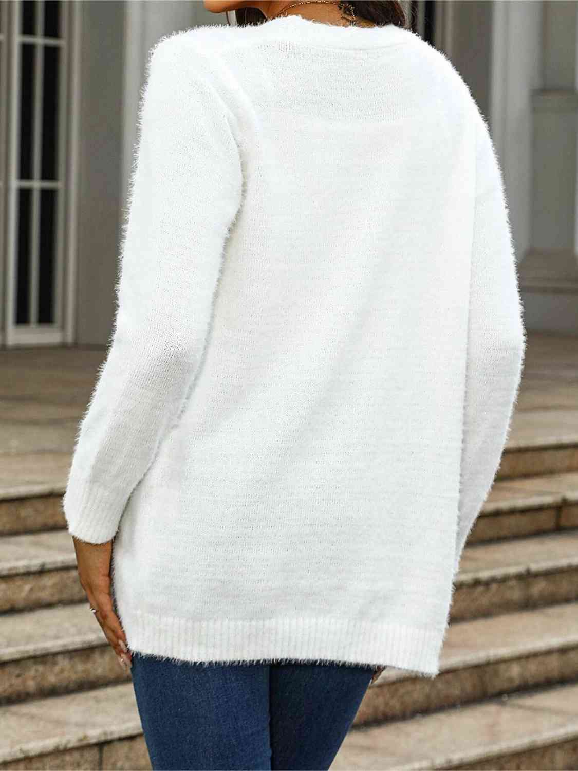 Open Front Cardigan with Pockets - BloomBliss.com