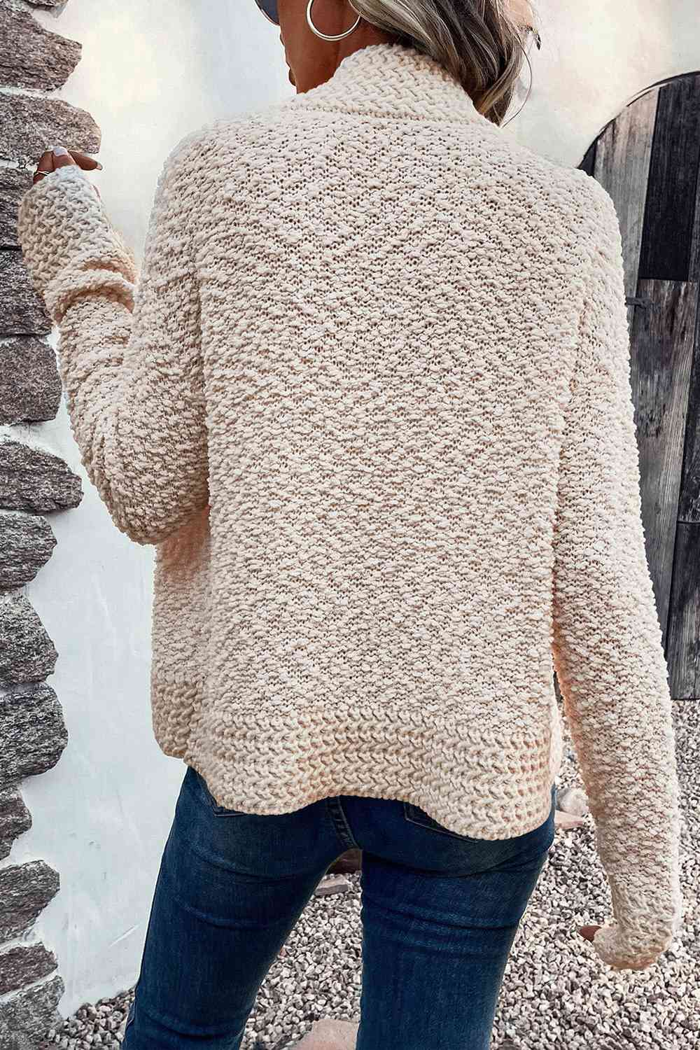 Open Front Long Sleeve Cardigan - BloomBliss.com