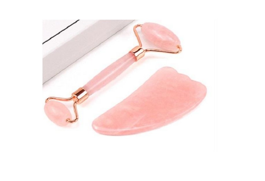 Pink Jade Facial Roller and Scraper - BloomBliss.com