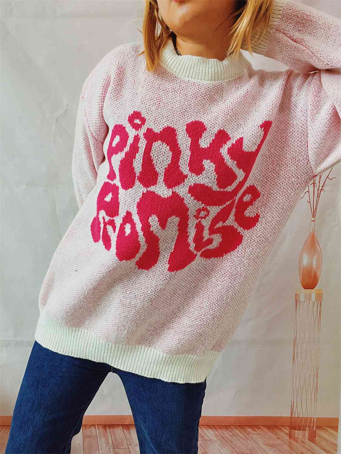 PINKY PROMISE Graphic Sweater - BloomBliss.com