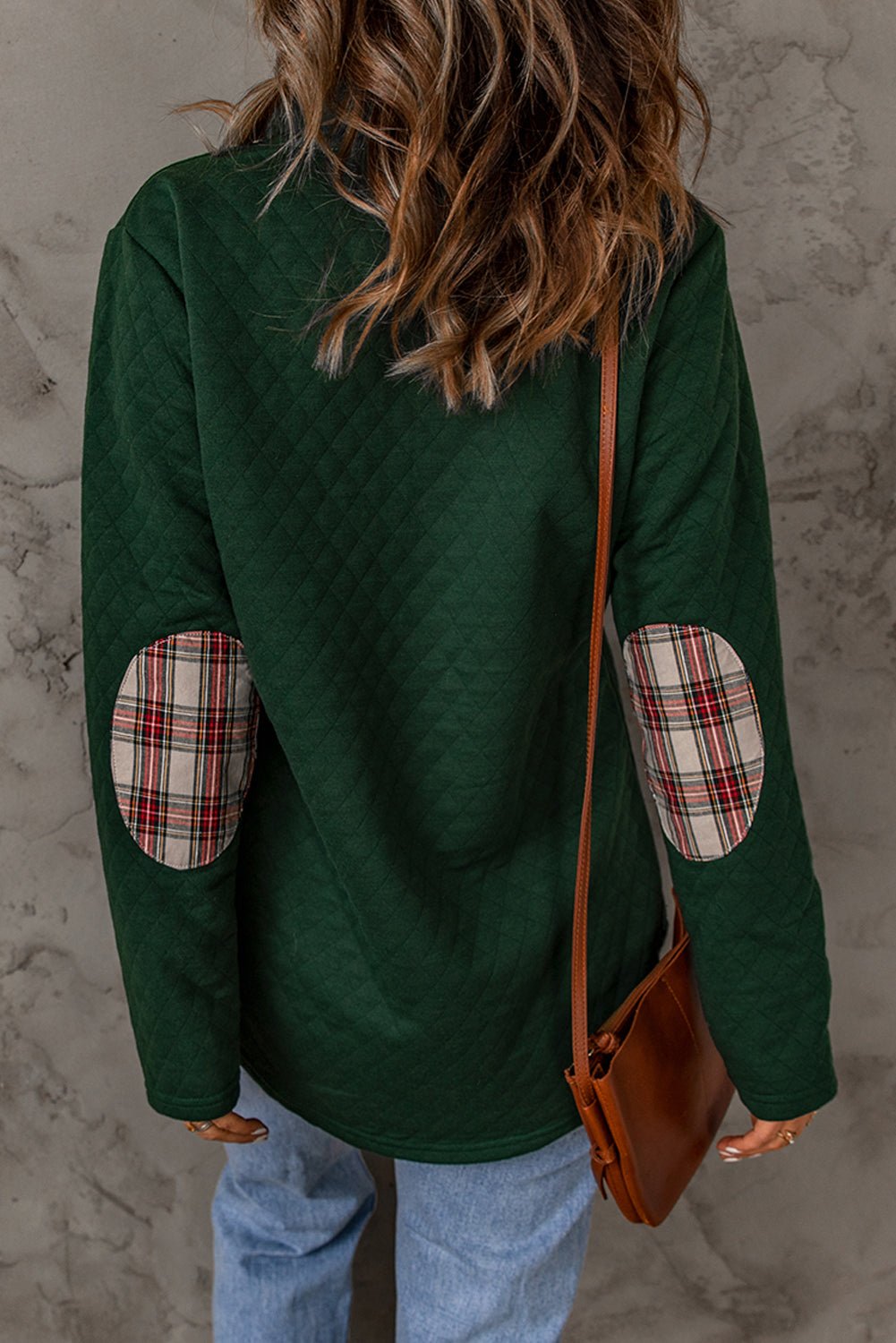 Plaid Snap Down Sweatshirt - BloomBliss.com