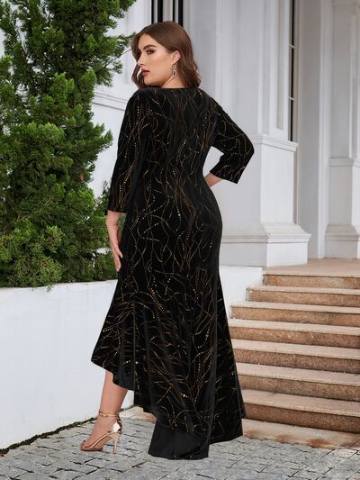 Plus Size Ruffle Hem High-Low Dress - BloomBliss.com