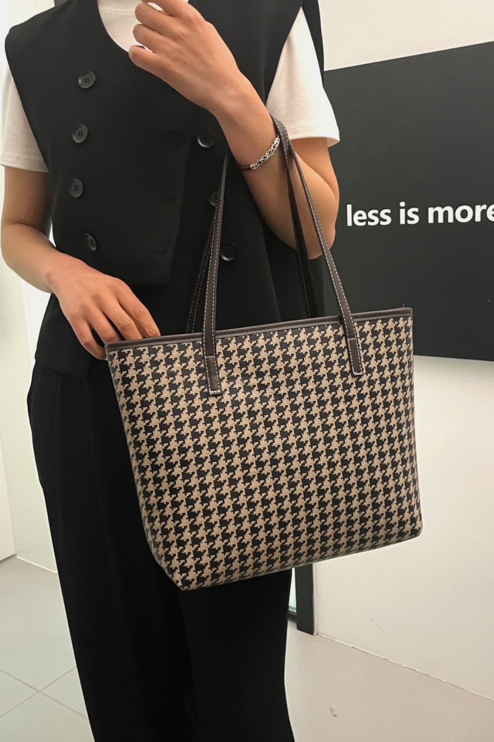Printed PU Leather Tote Bag - BloomBliss.com
