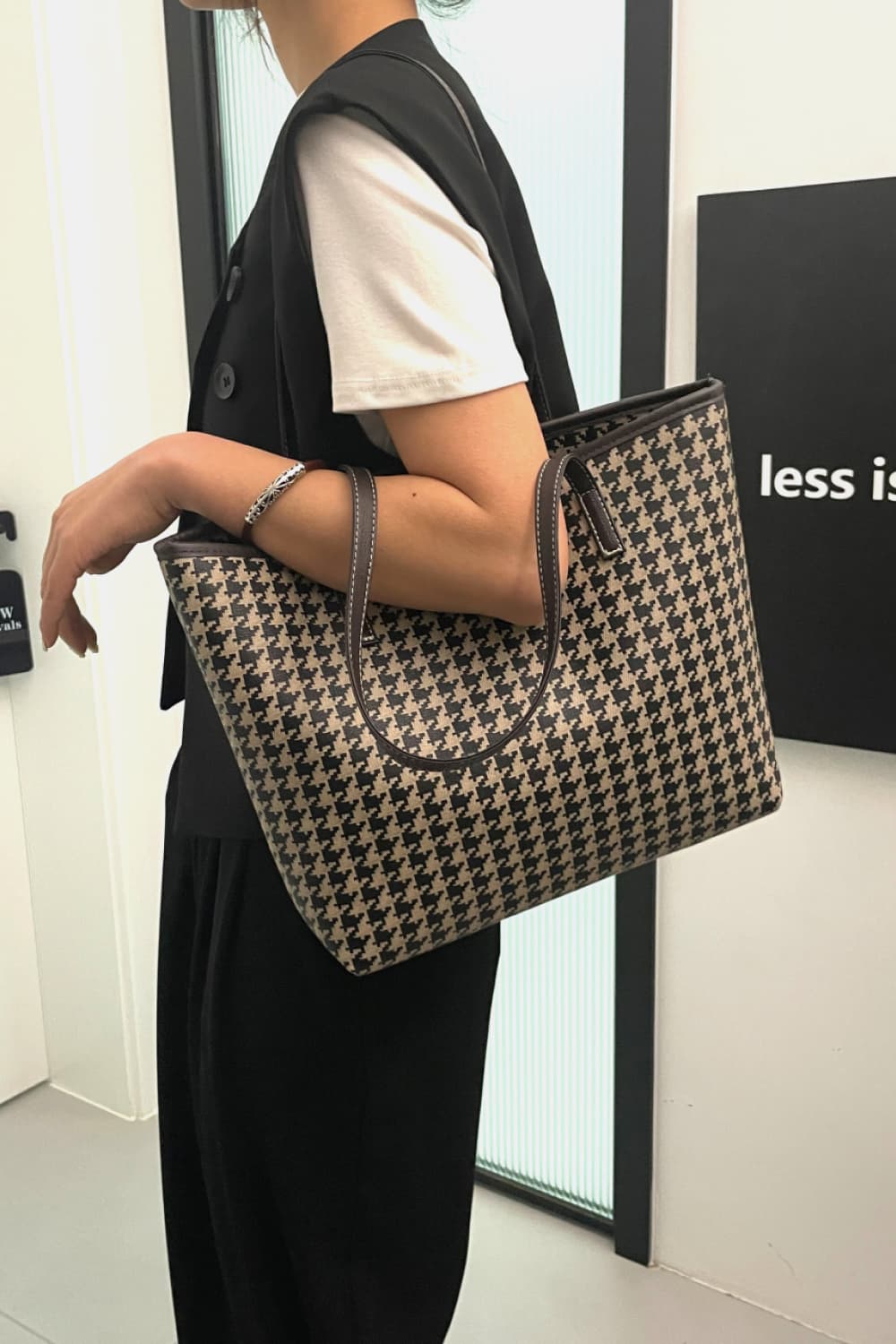 Printed PU Leather Tote Bag - BloomBliss.com
