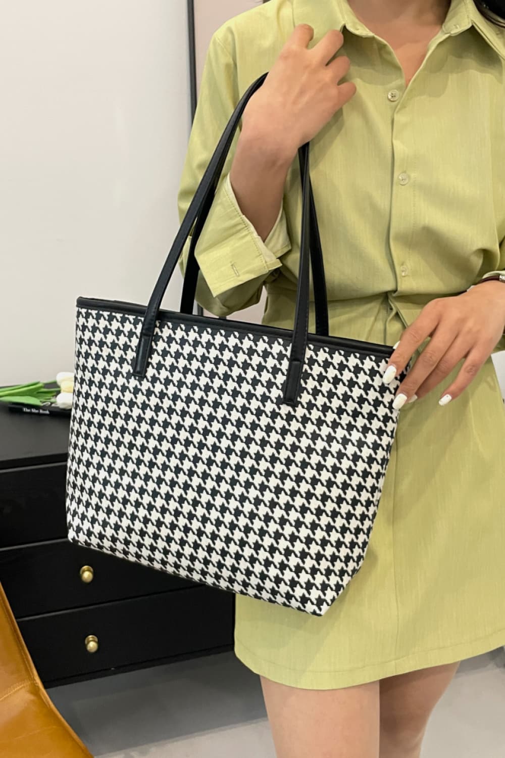 Printed PU Leather Tote Bag - BloomBliss.com