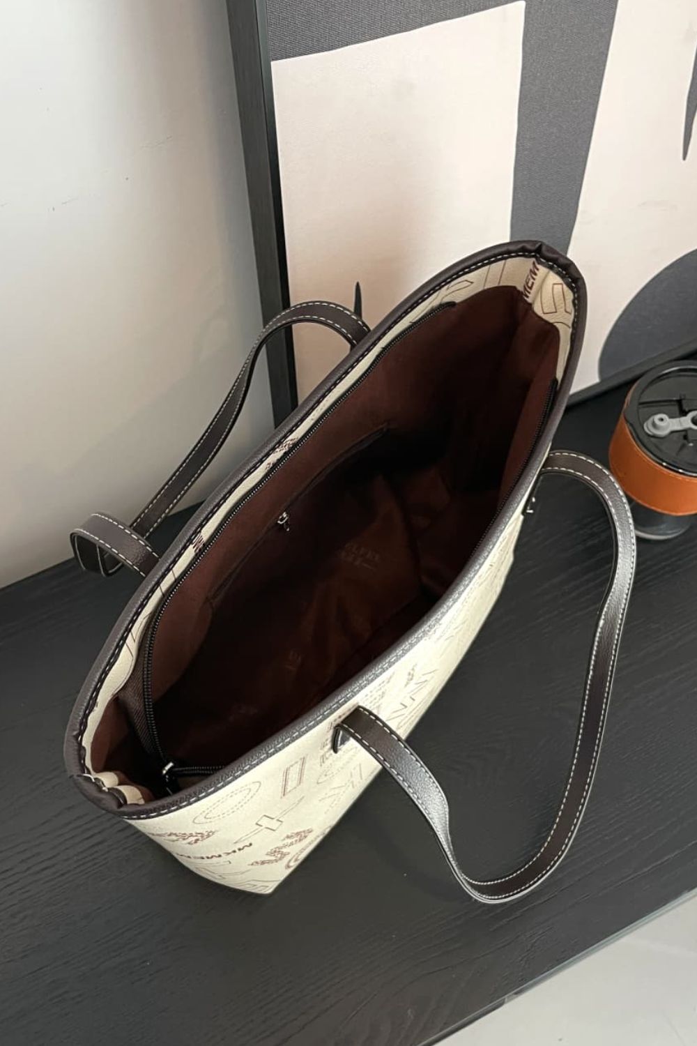 Printed PU Leather Tote Bag - BloomBliss.com