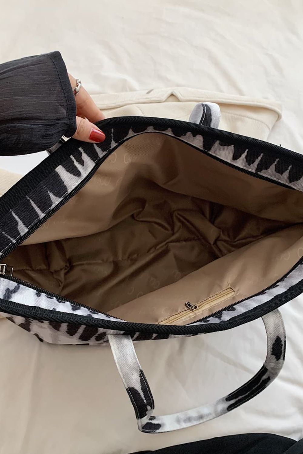 Printed PU Leather Tote Bag - BloomBliss.com