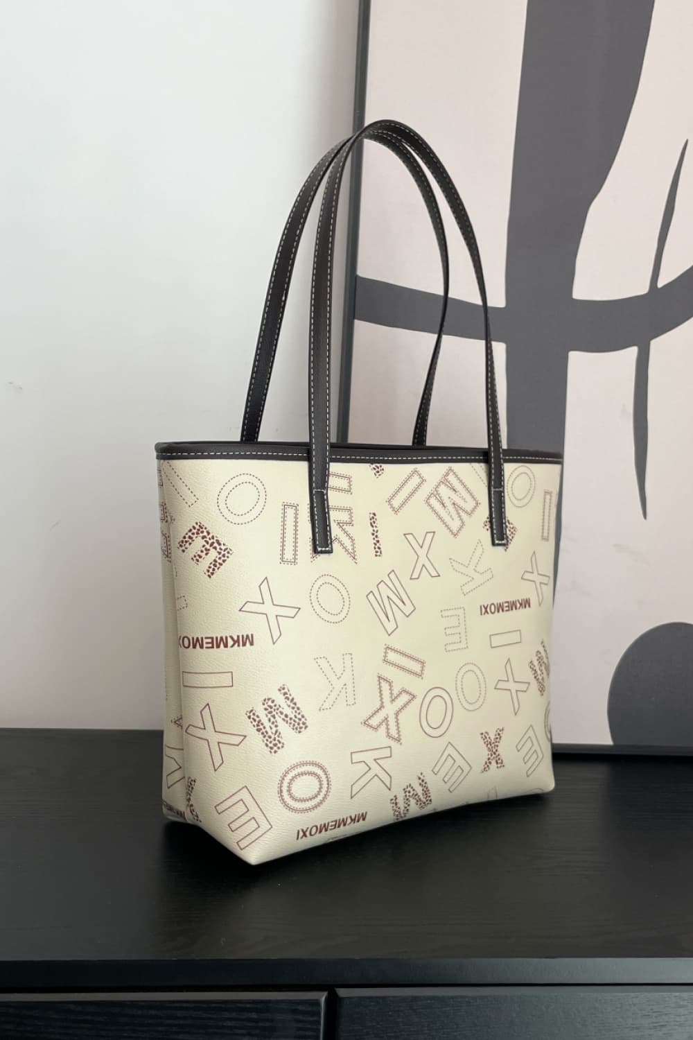 Printed PU Leather Tote Bag - BloomBliss.com