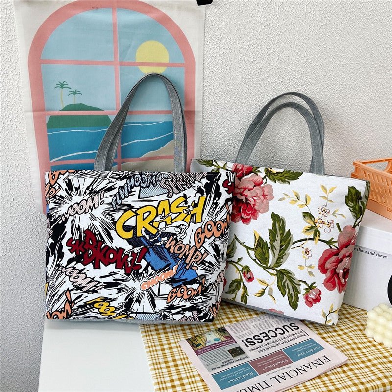 Printed Tote Shoulder Bag - BloomBliss.com