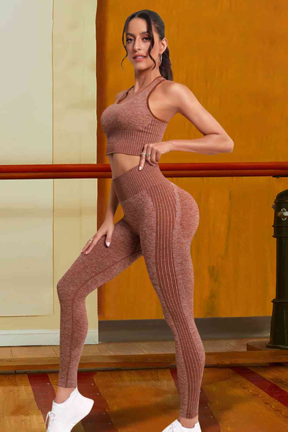 Ribbed Sports Tank and Leggings Set - BloomBliss.com