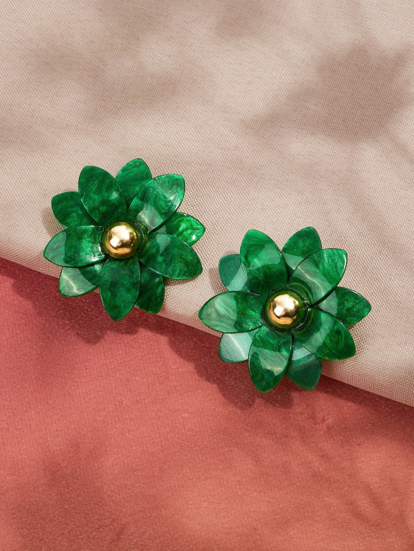 Royal Green Flower Earrings - BloomBliss.com
