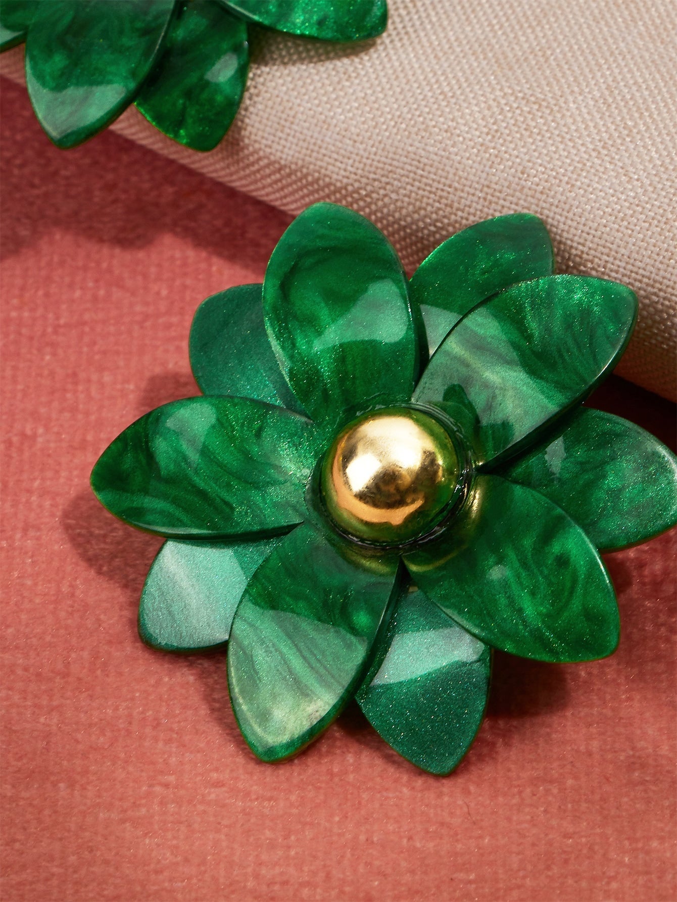 Royal Green Flower Earrings - BloomBliss.com