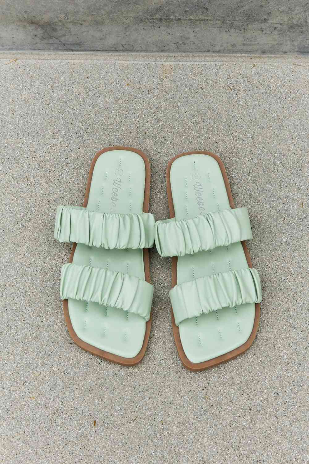 Weeboo Double Strap Scrunch Sandal in Gum Leaf - BloomBliss.com