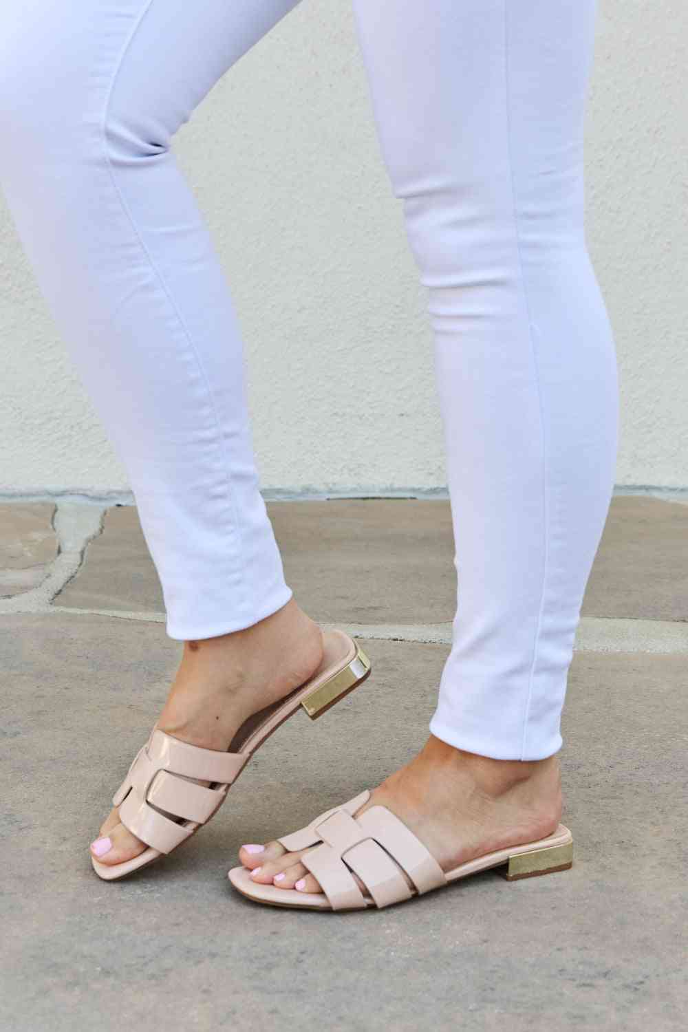 Weeboo Walk It Out Slide Sandals in Nude - BloomBliss.com