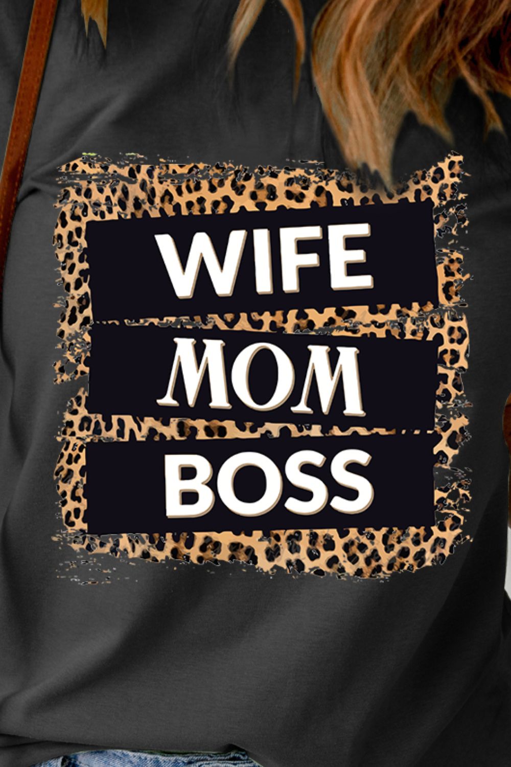 WIFE MOM BOSS Leopard Graphic Tee - BloomBliss.com