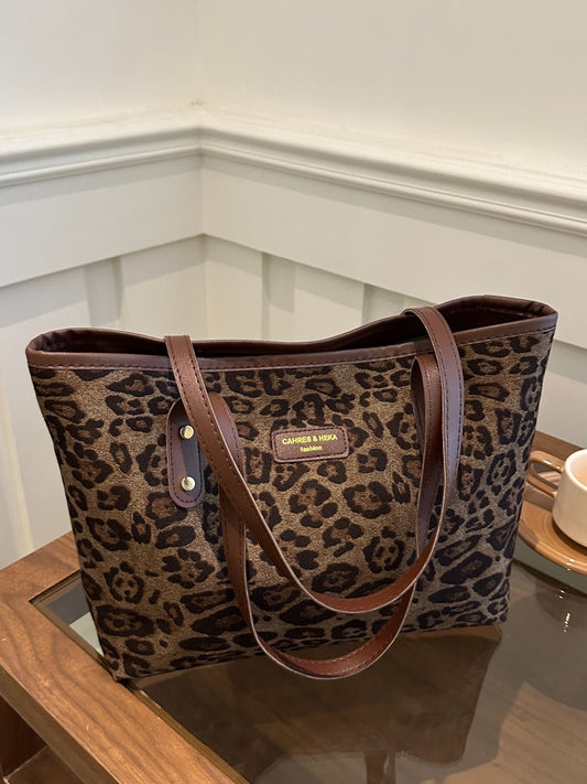 Leopard Polyester Tote Bag - BloomBliss.com