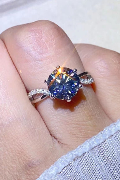 2 Carat Moissanite Ring in Smokey Gray - BloomBliss.com