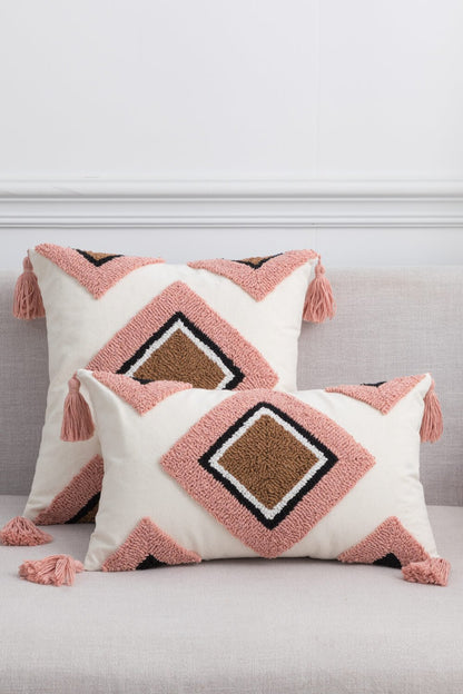 4 Styles Geometric Graphic Tassel Pillow Cover - BloomBliss.com