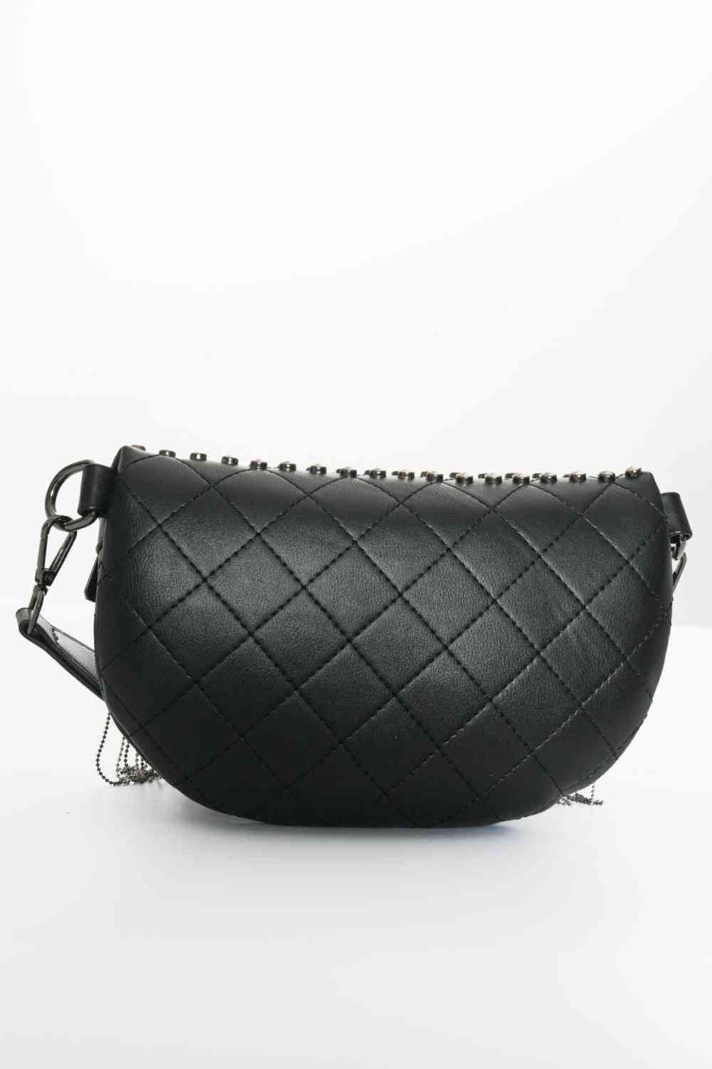 Adored PU Leather Studded Sling Bag with Fringes - BloomBliss.com