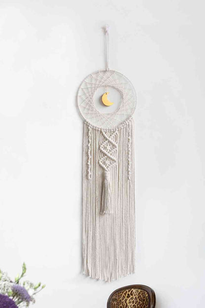 Bohemian Hand-Woven Moon Macrame Wall Hanging - BloomBliss.com