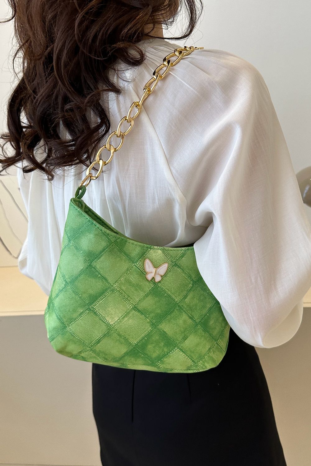 Butterfly Decor PU Leather Shoulder Bag - BloomBliss.com
