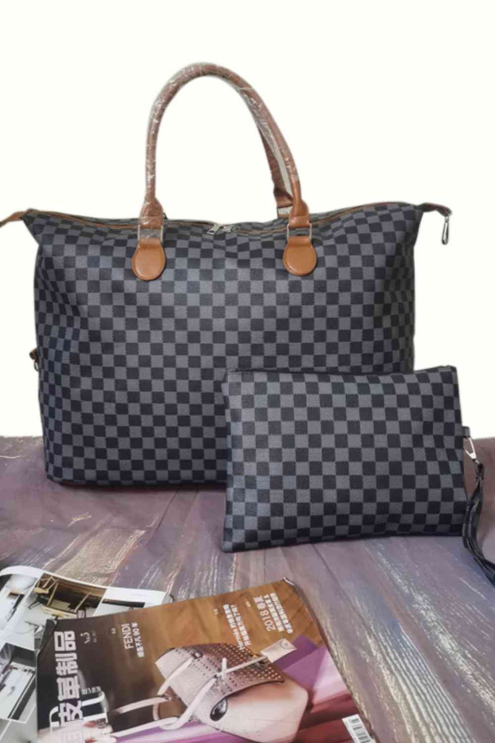 Checkered Two-Piece Bag Set - BloomBliss.com