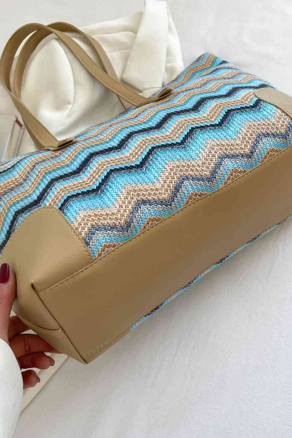 Chevron Straw Tote Bag - BloomBliss.com