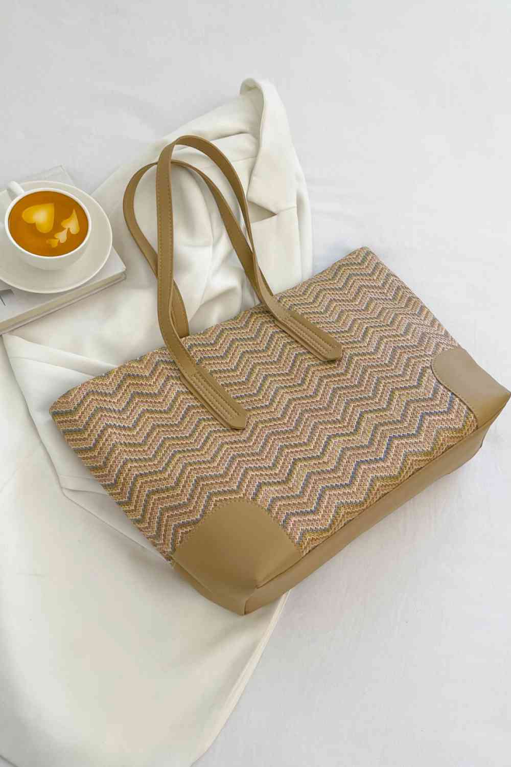 Chevron Straw Tote Bag - BloomBliss.com